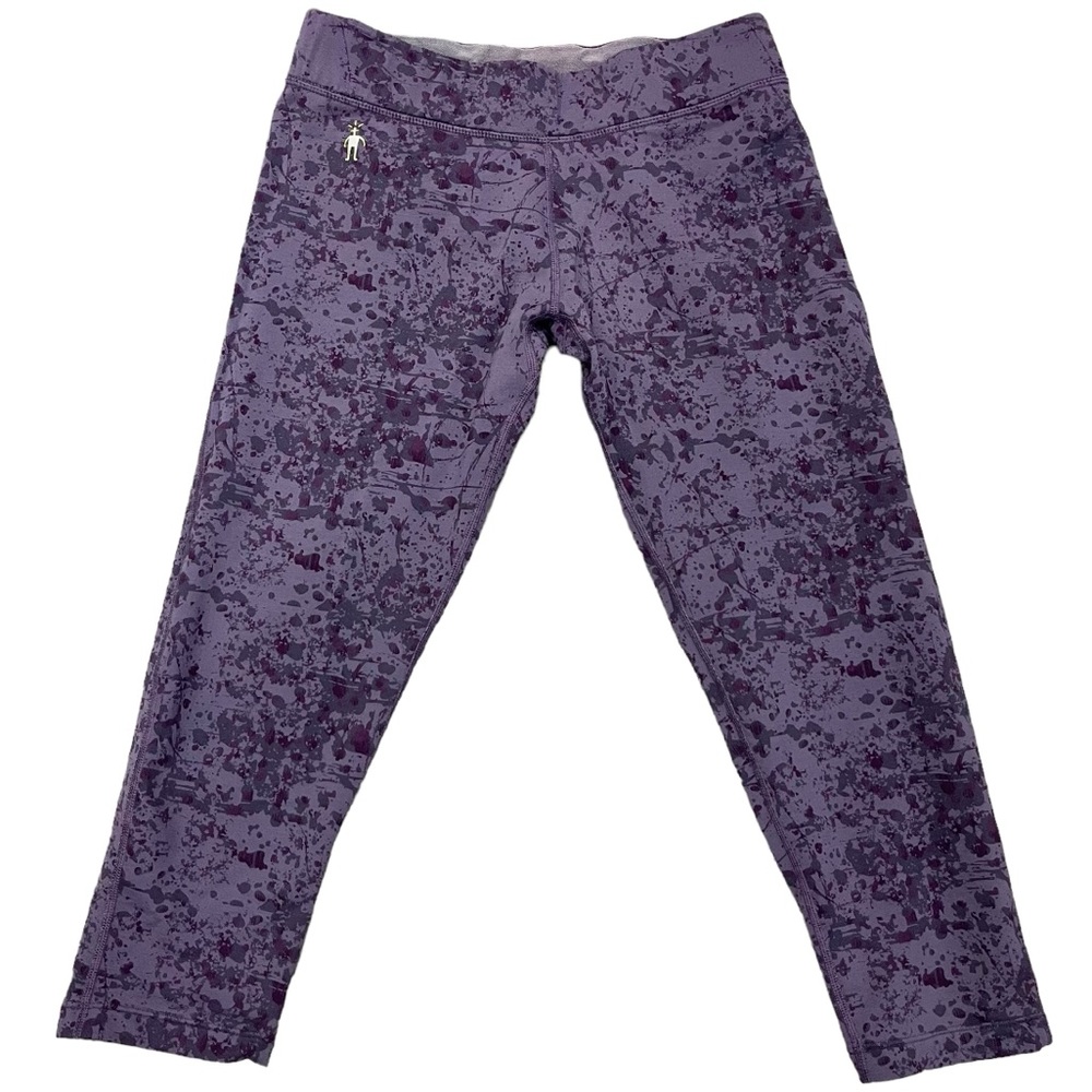 Smartwool PhD Pattern Run Capri Women's Cropped Leggings Wool Outdoor Pu…